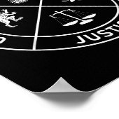 Poster 4 Vertus stoïques Sagesse Tempérance Justice Coura (Coin)