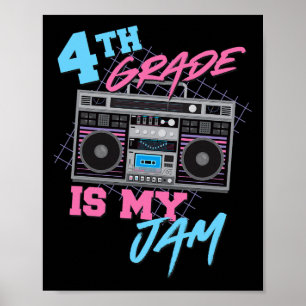 Poster 4e année est mon truc - Prof de boombox vintage 80