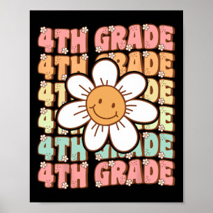 Poster 4e année super Retour à l'école Premier jour de qu
