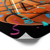 Poster 4e anniversaire garçon 4 ans de basket-ball Playe (Coin)