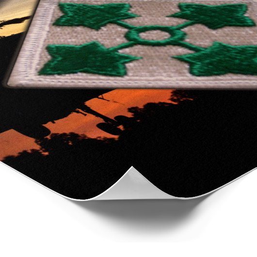 Poster 4e division d'infanterie Anciens Combattants Vets  (Coin)