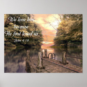 Poster 4h19 de John d'affiche de vers de bible