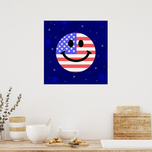 Poster 4th of July American Flag face (Cuisine)