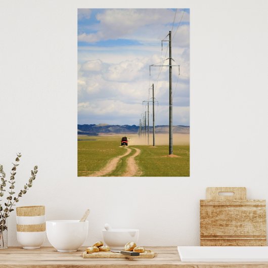 Poster 4X4 Véhicules On Dirt Road, Gobi Desert (Cuisine)