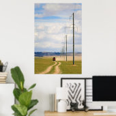 Poster 4X4 Véhicules On Dirt Road, Gobi Desert (Bureau à domicile)