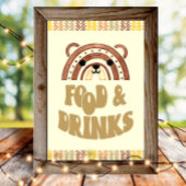 Poster 4x6 Aliments et boissons Boho Woodland Bear Annive