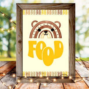 Poster 4x6 Food Station Boho Woodland Bear Anniversaire