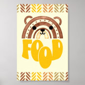 Poster 4x6 Food Station Boho Woodland Bear Anniversaire (Devant)