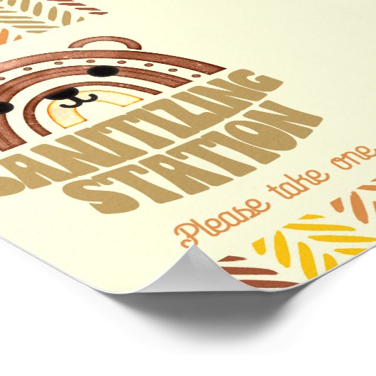 Poster 4x6 Sanitizer Station Boho Woodland Bear Anniversa (Coin)