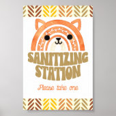 Poster 4x6 Sanitizer Station Boho Woodland Fox Anniversai (Devant)