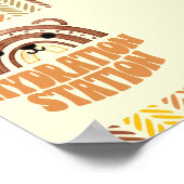 Poster 4x6 Station d'hydratation Boho Woodland Bear Anniv (Coin)