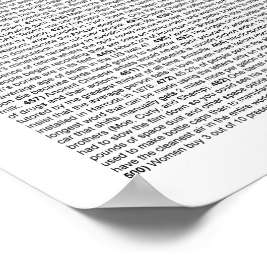 Poster 501 choses que vous ne saviez pas (blanc) (Coin)