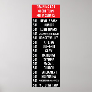 Poster 501 Queen Streetcar Rollsign