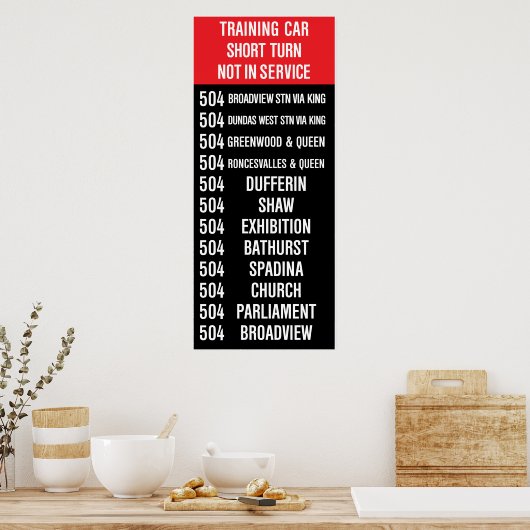 Poster 504 KING Replica Rollsign (CLRV) (Cuisine)