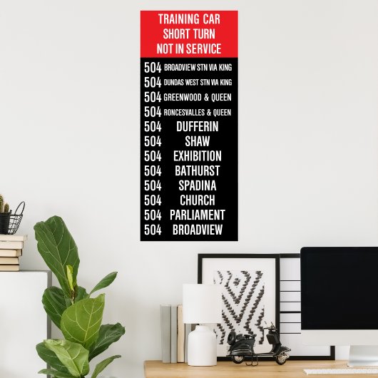 Poster 504 KING Replica Rollsign (CLRV) (Bureau à domicile)