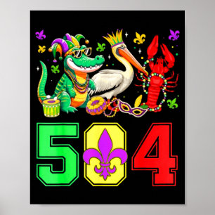 Poster 504 Nola Mardi Gras La Nouvelle-Orléans Louisiane