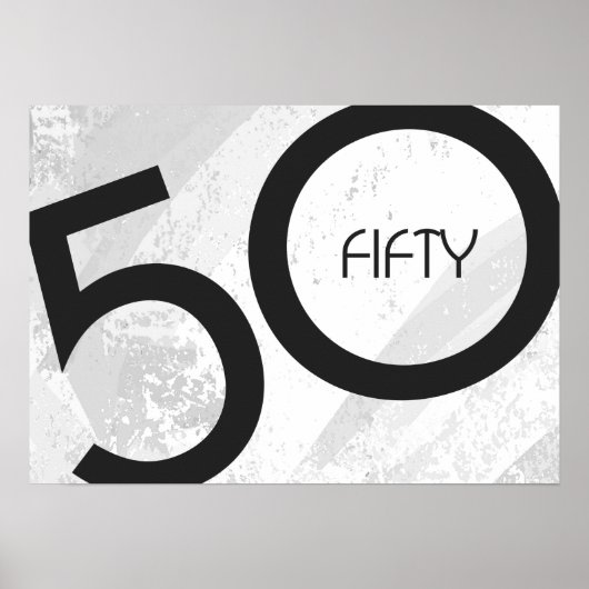 Poster 50 ans, anniversaire de naissance blanc (Devant)