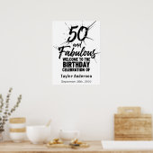 Poster 50 ans et Fabuleux Anniversaire Explosion Noir et  (Cuisine)