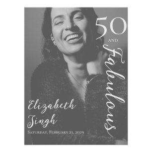 Poster 50 ans et Fabuleux Brillant Anniversaire Nom perso