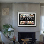 Poster 50 ans golden mariage anniversaire photo collage