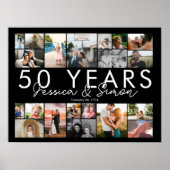Poster 50 ans golden mariage anniversaire photo collage (Devant)