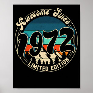 Poster 50 ans Vintage 50e année Anniversaire 1972