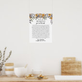 Poster 50 choses que nous aimons chez vous fleurs jaunes (Cuisine)