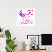 Poster 50 Et Cadeaux Fabuleux D'Anniversaire (Plum) (Bureau à domicile)