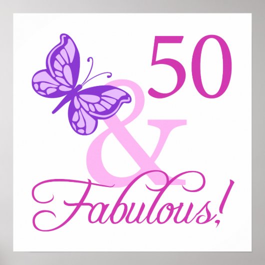 Poster 50 Et Cadeaux Fabuleux D'Anniversaire (Plum) (Devant)