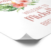 Poster 50 et fabuleux blush rose élégant anniversaire fêt (Coin)