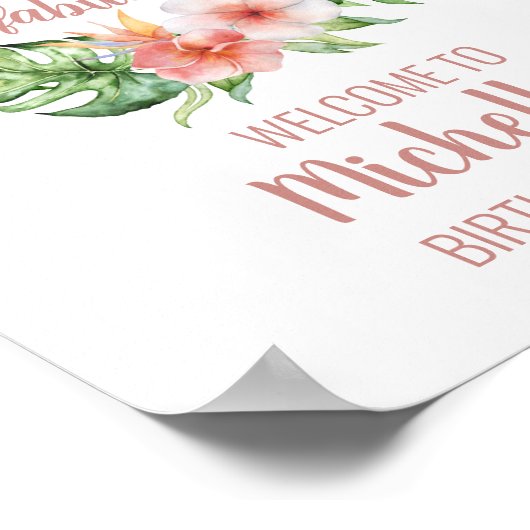 Poster 50 et fabuleux blush rose élégant anniversaire fêt (Coin)