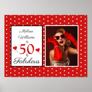 Poster 50 et fabuleux Photo Rouge 50e anniversaire Rouge 