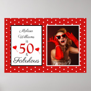 Poster 50 et fabuleux Photo Rouge 50e anniversaire Rouge 
