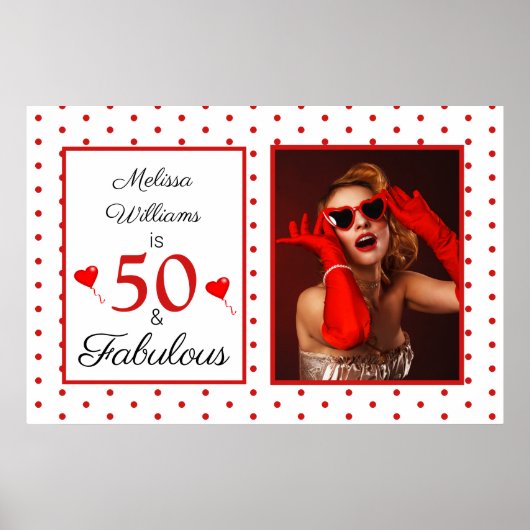 Poster 50 et fabuleux Photo Rouge 50e anniversaire WH Red (Devant)