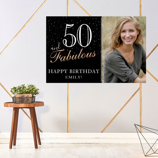 Poster 50 et Fabulous Black 50th Birthday Party Photo