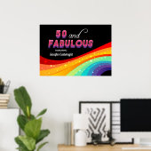 Poster 50 et Fabulous Rainbow 50th Birthday Party (Bureau à domicile)