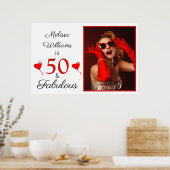 Poster 50 et nom fabuleux Grand Photo Rouge 50e anniversa (Cuisine)