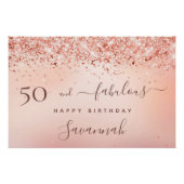 Poster 50 Fabuleux anniversaire rose or rose (Devant)