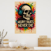 Poster 50, Heavy Beats Never Die, Art Vintage (Cuisine)
