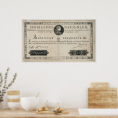 Poster 50 livres bank note, 29th October 1790 (Cuisine)