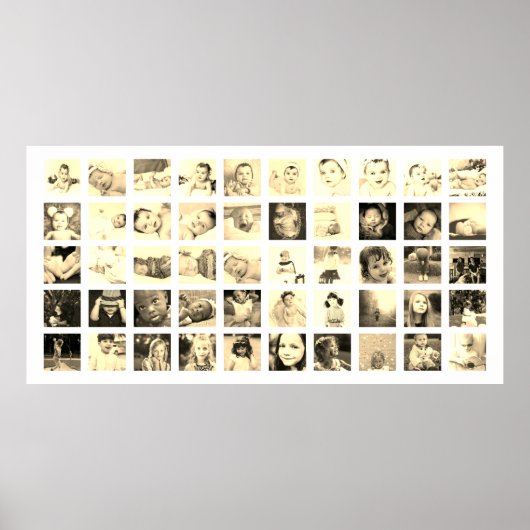 Poster 50 Photo Collage Personalized (Sepia) (Devant)