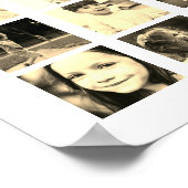 Poster 50 Photo Collage Personnalisé (Sepia) (Coin)