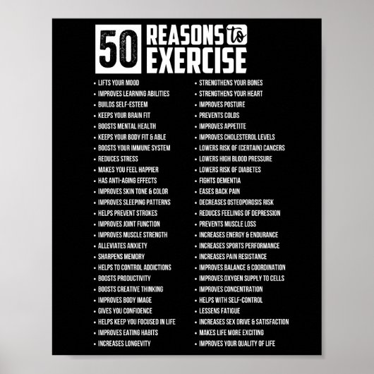 Poster 50 raisons de l'entraînement (Devant)