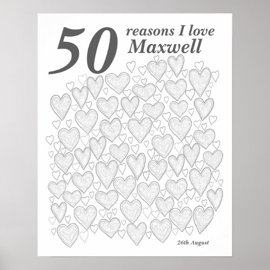 Poster 50 Raisons de votre amour - 50e anniversaire Cadea (Devant)