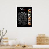 Poster 50 raisons Nous vous aimons 50e anniversaire Colla (Cuisine)