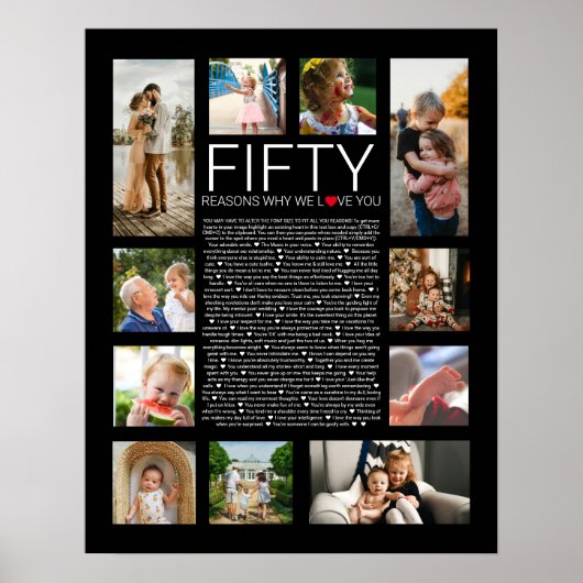 Poster 50 raisons pour lesquelles nous vous aimons vow ma (Devant)