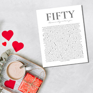 Poster 50 raisons pour lesquelles nous vous aimons vow ma