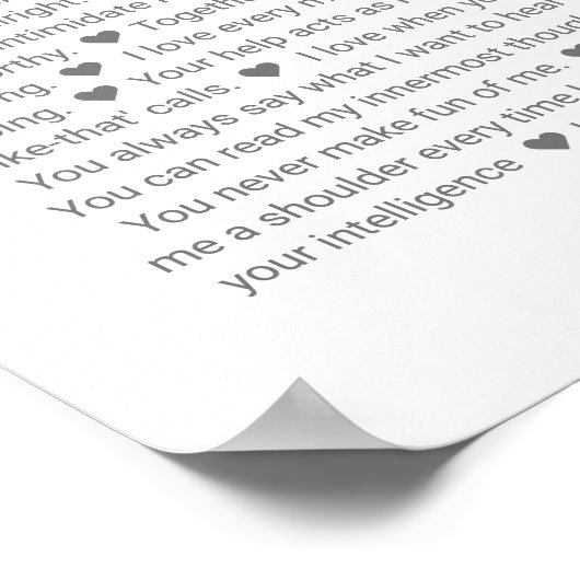 Poster 50 raisons pour lesquelles nous vous aimons vow ma (Coin)