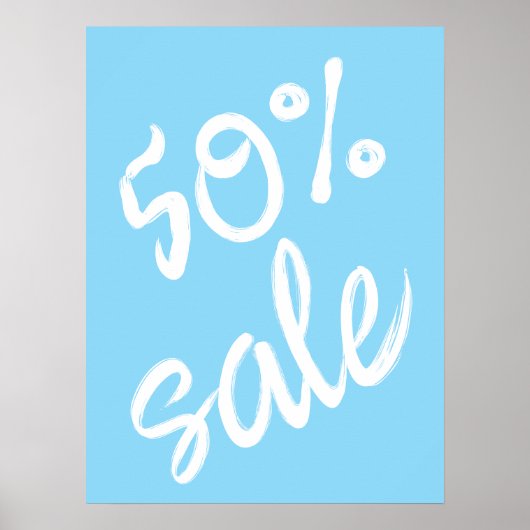 Poster 50% Signe de vente, 18x24 Blue Sale (Devant)