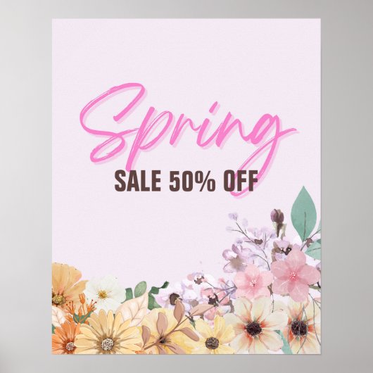 Poster 50% Signe de vente, Promotion de vente de printemp (Devant)
